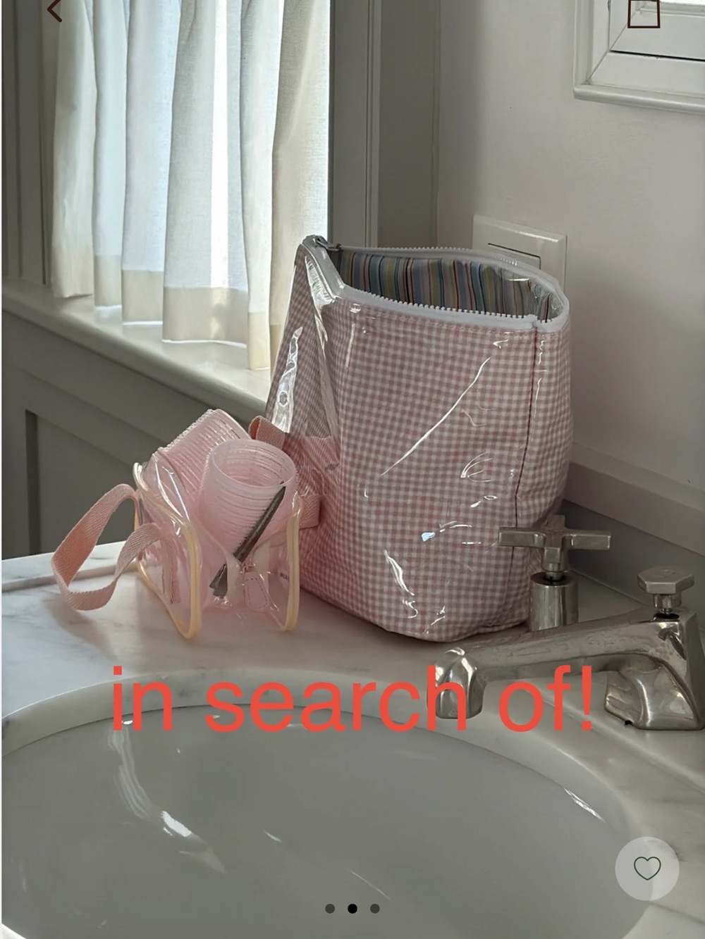 Farm Friends Pink Gingham Cosmetic Makeup Bag